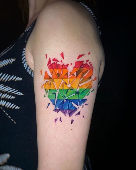 Rainbow Heart Tattoo, Gay Pride Tattoos, Lgbt Tattoo, Tattoo Ideas Males, Gay Tattoo, Pride Tattoo, Tattoo Chest, Rainbow Tattoos, Web Comic