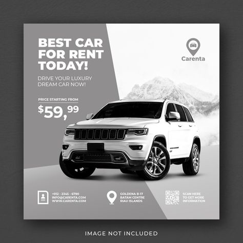 Car rental promotion social media instag... | Premium Psd #Freepik #psd Car Promotion Design, Car Ads Design, Car Post, Car Advertisement, Car Banner, Car Advertising Design, Business Workshop, Social Media Ads, Desain Editorial