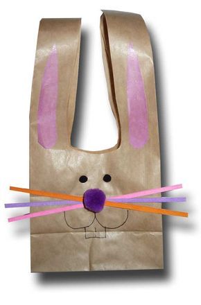 Easter-bunny-bag-5 Easter Bunny Paper Bags, Easter Basket Crafts, Preschool Easter, Brown Paper Bags, April Easter, Paper Bag Crafts, Easter Preschool, Easter Bags, Crafts For Children