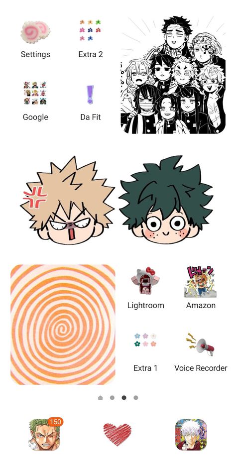 My Hero Academia Homescreen Layout, Bakugo Homescreen, Anime Phone Layout Ideas, Demon Slayer Homescreen Layout, Mha Homescreen, Anime Homescreen Ideas, Bnha Wallpaper Aesthetic, Anime Phone Layout, Anime Homescreen Wallpaper