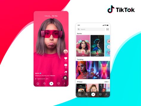 Tiktok App Redesign Concept - UX/UI Design by Brian Tiktok App Icon, Uxui Design, App Redesign, Tiktok App, Ux App Design, Mobile App Design Inspiration, App Interface Design, App Design Inspiration, App Interface