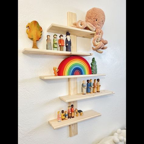 Storage Solution — Waldorf wooden toy — BuildnKnock Workshop Waldorf Playstand, Wooden Sleigh, Media Shelf, Market Stands, Wooden Figures, Furniture Sofa Set, Wooden Dresser, Long Shelf, Picnic Set