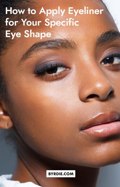 Natural Looking Eyeliner, Eyeliner For Upturned Eyes, Eyeliner For Big Round Eyes, How To Elongate Eyes, Eyeliner According To Eye Shape, Eyeliner For Upturned Almond Eyes, Eyeliner To Change Eye Shape, Roundish Almond Eyes, Eyeliner Downturned Eyes