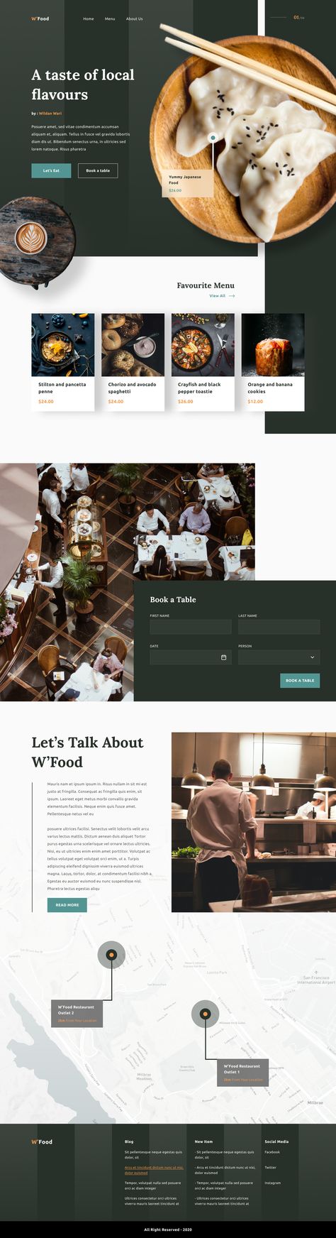 Restaurant Menu Web Design, Booking Page Web Design, Restaurant Landing Page Design, Web Design 2022 Trends, Restaurant Landing Page, Web Design 2022, Restaurant Website Design Inspiration, Restaurant Web Design, Food Landing Page