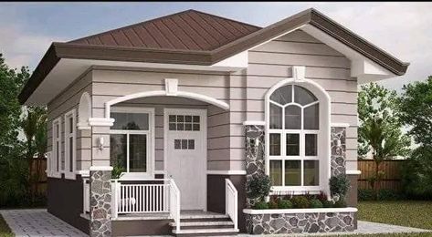 Small Bungalow House Design, Simple Bungalow House Designs, Cottage House Exterior, Small Bungalow, Bungalow Style House, Bungalow Style House Plans, Small House Design Exterior, House Floor Design, Building House Plans Designs