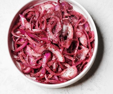 How To Peel Beets, Red Wine Vinegar Recipes, Sumac Onions, Yotam Ottolenghi Recipes, Ottolenghi Recipes, Dried Berries, Onion Salad, Beet Recipes, Happy Kitchen