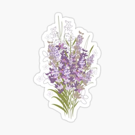 Garden Stickers, Lavender Aesthetic, Flower Stickers, Nature Stickers, Scrapbook Stickers Printable, Planner Scrapbook, Bullet Journal Stickers, Floral Stickers, Stickers For Sale