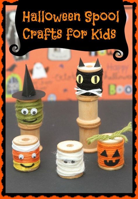 Altered Spools, Spool Ornaments, Spool Art, Spool Ideas, Wooden Spool Crafts, Alien Crafts, Spool Crafts, Craft Home Decor, Ghost Witch