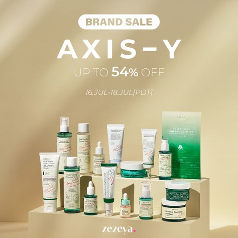 AXIS-Y BRAND SALE in progress! Basic care products, including AXIS-Y Glow Serum, which everyone already knows, are discounted up to 54%. There's already not much left, so hurry up! ⏰ Only 3 days! 07.16 - 07.18 (PDT) ⏰ . . 🌐 zezeya.com Access the site now and receive unlimited coupons!🛒 💌 +$80 ORDER COUPON_15% 💌 +$60 ORDER COUPON_12% 💌 +$40 ORDER COUPON_7% 💌 +$20 ORDER COUPON_3% #zezeya #AXISY #kbeauty #koreanskincare #skincare #koreancosmetics #koreanbeauty #asianbeauty #korea #kbeautysk... Square Skincare Packaging, Skincare Discount Design, Skincare Promotion, Skincare Sale Ads, Korean Mineral Sunscreen, Overnight Skin Care, Skincare Sale, Morning Skincare, Korean Cosmetics