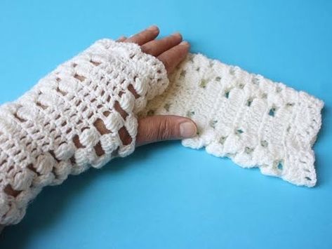 Lacy Gloves, Ladies Cardigan, Glove Pattern, Back Post Double Crochet, Crochet Baby Cardigan, Front Post Double Crochet, Gloves Pattern, All Free Crochet, Crochet Fingerless Gloves