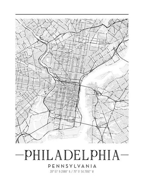 Philadelphia City Map | Philadelphia City | Philadelphia Print | Philadelphia Wall Art | Map Print | Printable Map | Black and White Map Philadelphia Wall Art, Philadelphia Print, Philadelphia Map, Philadelphia City, Map Black And White, Printable Maps, Philadelphia Flyers, Map Poster, City Map