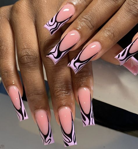 Square Nails Ideas, Quick Nail Art, Tapered Square Nails, Baddie Nails, Colored Acrylic Nails, Girly Acrylic Nails, French Tip Acrylic Nails, Work Nails, Dope Nail Designs