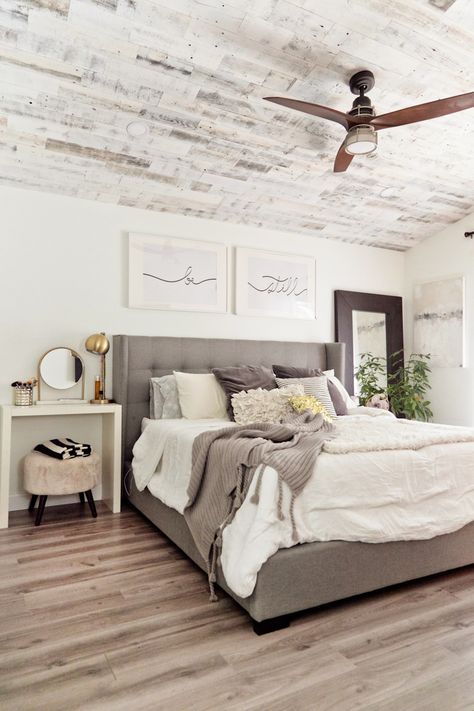 How to Install your Own Reclaimed Wood Ceiling - Master Bedroom Update featured by top Florida lifestyle blog, Fresh Mommy Blog: finished reclaimed wood ceiling in master bedroom update Wood Ceiling Bedroom, Reclaimed Wood Ceiling, Bedroom Updates, Wood Ceiling, Bedroom Ceiling, Mommy Blog, Wood Ceilings, Master Bedrooms Decor, Remodel Bedroom