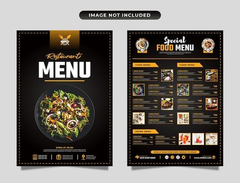 Vector modern restaurant menu food and b... | Premium Vector #Freepik #vector #dinner-flyer #restaurant-menu #food-menu-flyer #menu-flyer Menu Cover Design, Menu Food, Menu Flyer, Delivery Menu, Menu Cover, Modern Restaurant, Ui Design Inspiration, Drink Menu, Ads Creative