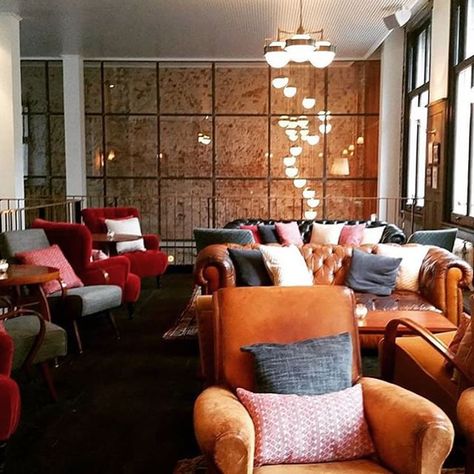 The Hoxton, Amsterdam | Dutch Hotel | HoxtonHotels Hoxton Amsterdam, Hotel Lobby Lounge, The Hoxton, Lobby Lounge, House Bar, Hotel Entrance, Cafe Ideas, Aged Care, Luxury Boutique Hotel