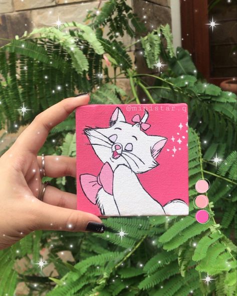 Aristocats Canvas Painting, Disney Mini Canvas Paintings, Aristocats Painting, Cavas Art, Canvas Art Painting Acrylic, Disney Paintings, Hippie Painting, Disney Art Drawings, Simple Canvas Paintings