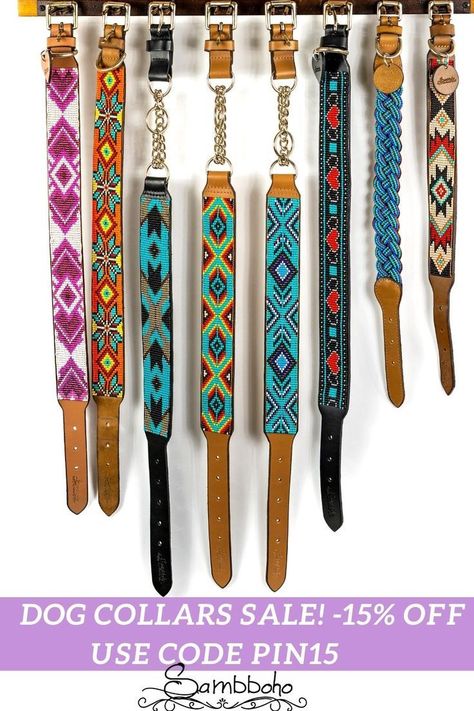 Diy Dog Collar, Western Bohemian, Weaving Loom Diy, Native Beading Patterns, Collars Diy, Beaded Dog Collar, Designer Dog Collars, Loom Bracelet Patterns, Handmade Dog Collars