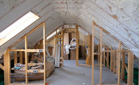 Attic Door Insulation, Attic Door, Diy Insulation, Foam Insulation Board, Attic Office, Attic Doors, Loft Insulation, Garage Roof, Garage Loft