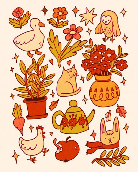 by Jessica Elena on Tumblr Jessica Elena, Cute Little Drawings, Cute Doodles, Cute Illustration, Sticker Art, Drawing Inspiration, Doodle Art, Art Tutorials, On Tumblr