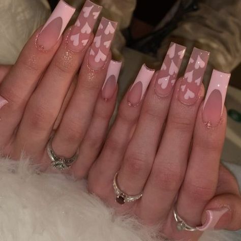 Claws Makeup, Nail Pics, Night Set, Glittery Nails, Long Acrylic Nail Designs, Girly Acrylic Nails, Cute Acrylic Nail Designs, Simple Acrylic Nails, Acrylic Nails Coffin Pink