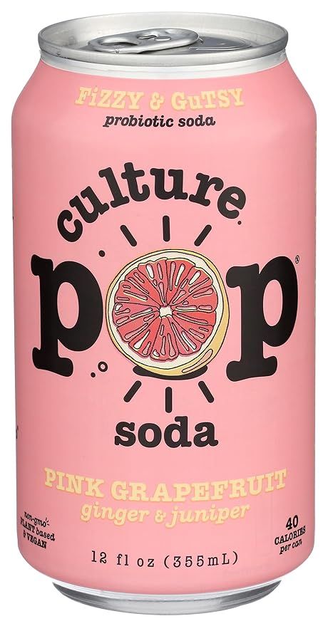 Amazon.com : Culture Pop Soda Pink Grapefruit Soda, 12 FZ : Grocery & Gourmet Food Grapefruit Plant, Probiotic Drinks, Grapefruit Soda, Pink Grapefruit, Gourmet Food, Probiotics, Grapefruit, Plant Based, Ginger