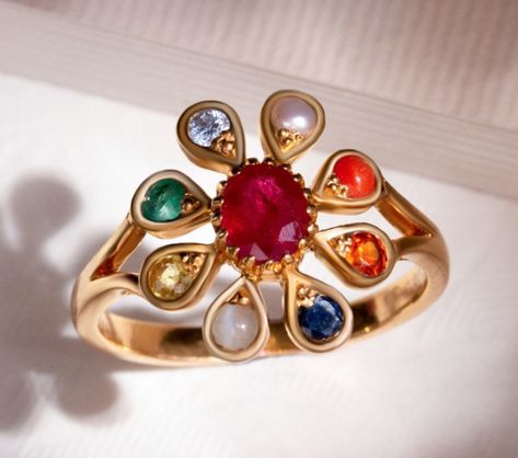 Navratna Rings For Women, Navaratna Ring, Navaratna Jewellery, Attitude Status Girls, Personal Pictures, Gold Jewellry, Gold Bridal Jewellery Sets, Fine Jewelery, Fancy Rings