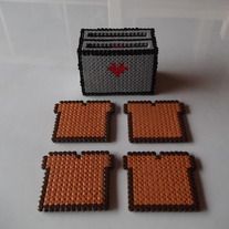 Perler Coasters, Hama Beads Coasters, Easy Perler Beads Ideas, 3d Perler Bead, Fuse Bead Patterns, 3d Figures, Hama Beads Design, Diy Perler Bead Crafts, Perler Crafts