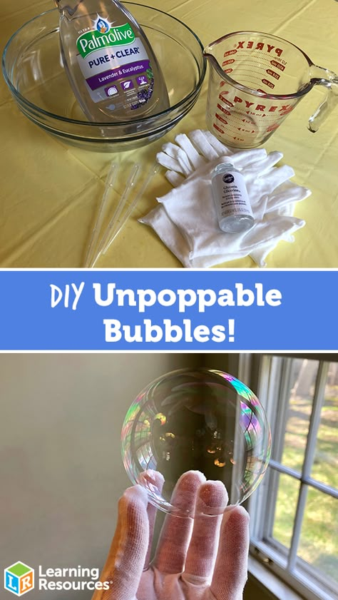 Unpoppable Bubbles, Diy Bubbles, Vetenskapliga Experiment, Kid Experiments, Cool Science Experiments, Rock Candy, Science Experiments Kids, Kool Aid, Summer Activities For Kids