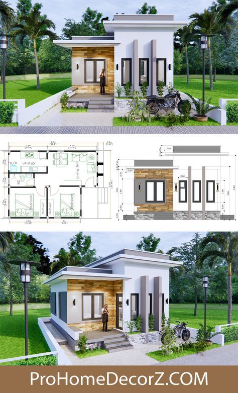 Plan Elevation, One Storey House, Elevation Plan, Small House Layout, Affordable House Plans, Layout Plan, Modern Bungalow House, Simple House Design, Modern Style House Plans