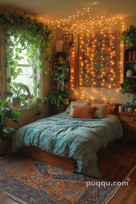 Whimsigoth Dorm Room Ideas, Whimsigoth Room Decor Ideas, Witchy Boho Bedroom, Bronx Bedroom, Witchy Bedrooms, Boho Witchy Bedroom, Chic Boho Bedroom, Ideas Dormitorio, Hippie Elegante