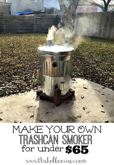 Last weekend, my incredibly talented husband made us our very own trashcan smoker for under $65.  Instead of me trying to tell you all how he made it, I thought I would let him explain it to you: This post contains affiliate links for your convenience. Purchasing items linked to in this post helps keep ... Read More about  How To Make A Trashcan Smoker for Under $65 Homemade Smoker Plans, Homemade Grill, Diy Smoker, Smoker Plans, Homemade Smoker, Smoker Ideas, Meat Smoker, Bbq Smokers, Bbq Pit