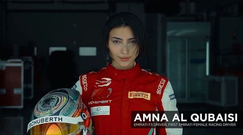 From her instagram Amna Al Qubaisi, Racing Driver, Motocross, Formula 1, Brave, Varsity Jacket, Christmas Sweaters, Quick Saves, Instagram