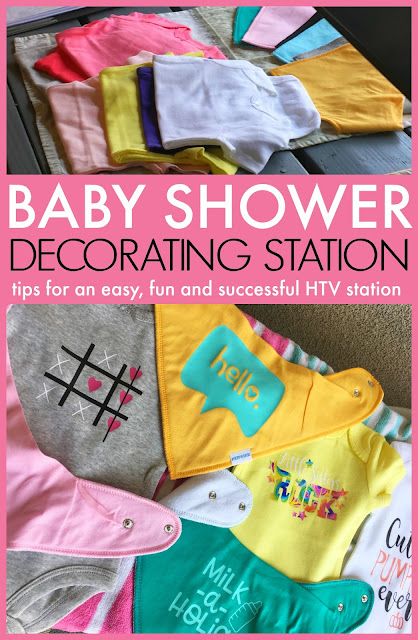 Baby Shower Onesie Decorating, Onesie Decorating Station, Onesie Station, Cricut Baby Shower, Onesie Decorating, Silhouette School Blog, Baby Cards Handmade, Cricut Baby, Baby Shower Crafts