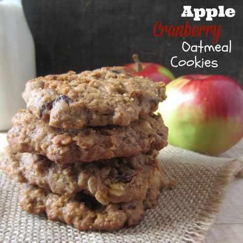 Apple Cranberry Oatmeal Cookies Apple Cranberry Oatmeal, Vegetarian Cookie Recipes, Apple Cinnamon Oatmeal Cookies, Caramel Apple Oatmeal Cookies, Cooking Classy Recipes, Oatmeal Cookies Recipes Easy, Cranberry Oatmeal Cookies, Cinnamon Oatmeal Cookies, Cinnamon Baking