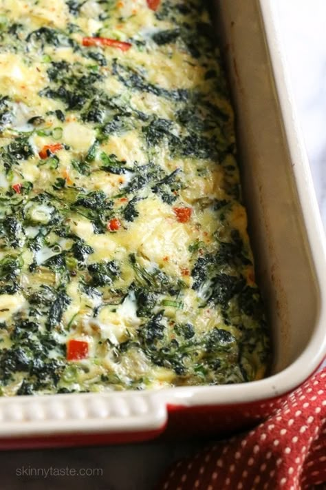 Artichoke Breakfast, Sweet Potato Frittata, Eggs Spinach, Healthy Breakfast Casserole, Easy Brunch Recipes, Spinach Feta, Diner Recept, Egg Casserole Recipes, Easy Brunch