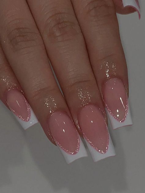 Rhinestone Bow Nails, Holiday Acrylic Nails, Formal Nails, Girly Acrylic Nails, French Tip Acrylic Nails, French Acrylic Nails, Unique Acrylic Nails, Nail Swag, White Nail