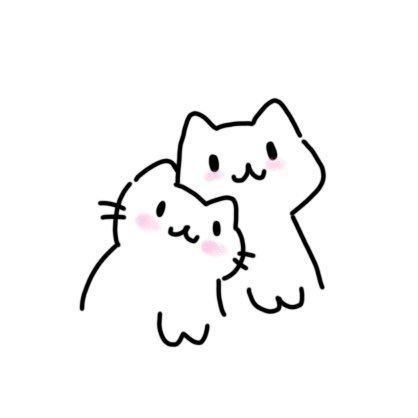 Cat In Love Drawing, Cat Doodle Love, Cute Easy Love Drawings, Cute Simple Cat Drawings, Cats Drawing Easy, Cute Cat Couple Drawing, Cute Doodle Art Love, Cute Doodles Love, Cute Text Icon