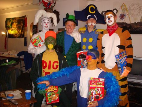 Diy Halloween Costumes For Work, Lucky Charms Costume, Work Group Halloween Costumes, Work Halloween Costumes, Beanie Baby Costumes, Cookie Monster Costume, Diy Group Halloween Costumes, Costumes For Work, Best Group Halloween Costumes