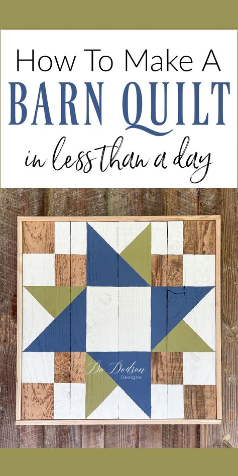 Learn to make and paint a rustic DIY barn quilt in less than one day. Choose your pattern to create a design you'll be proud of and enjoy for years to come. Simple Barn Quilt, Barn Quilt Diy, Diy Barn Quilts How To Make, Barn Quilts Diy, How To Make A Barn Quilt, Barn Quilts Designs, Diy Barn Quilt, Barn Quilt Patterns Diy, Barn Quilt Patterns Meanings