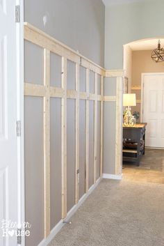 Batten Board, Batten Wall, Board And Batten Wall, Builder Grade, Board And Batten, Maximalism, Easy Home Decor, Wainscoting, Diy Home Improvement