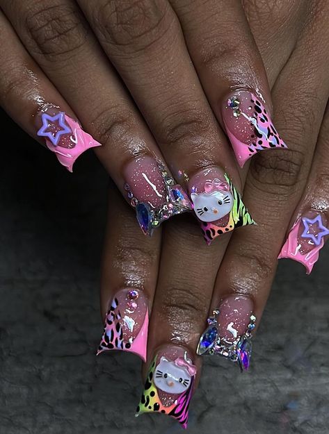 Nails For Your Birthday, Weak Nails, Acrylic Nail Set, Hard Nails, Colored Acrylic Nails, Girly Acrylic Nails, French Tip Acrylic Nails, Cute Acrylic Nail Designs, Dope Nail Designs