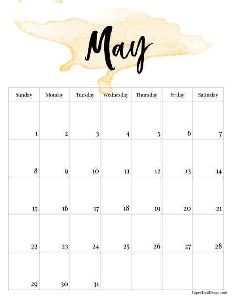 Print this watercolor design May 2022 calendar printable page and stay organized with a fun DIY planner that is budget friendly. Free Printable Calender, Printable Calender, Calender Printables, Agenda Design, Printable Calendar Pages, Paper Trail Design, Printable Yearly Calendar, Free Printable Calendar Templates, Design Calendar