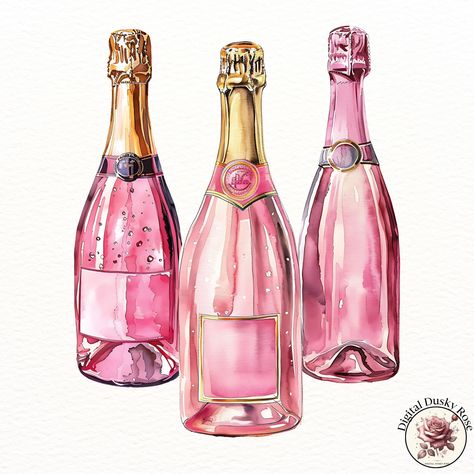 Watercolor Pink Champagne Clipart: Bottle and Glasses with Blush Bubbles and Bows for Preppy Party Decor and Invitations https://digitalduskyrose.etsy.com/listing/1803054949 Celebrate in style with our Watercolor Pink Champagne Clipart collection! Featuring a beautifully illustrated champagne bottle and glasses adorned with elegant blush bubbles and ribbons, this high-resolution clipart is perfect for adding a touch of glamor to your party invitations, scrapbooking layouts, wedding decor, and... Preppy Party, Pink Champagne, Champagne Bottle, Scrapbooking Layouts, Champagne, Party Invitations, Bubbles, Party Decorations, Wedding Decorations