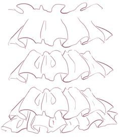 how to draw ruffles ✤ • Find more at <a href="https://www.facebook.com/CharacterDesignReferences" rel="nofollow" target="_blank">www.facebook.com/...</a> Drawing Frills Tutorials, Anime Ruffles Tutorial, Clothing Ruffles Reference, How To Draw Skirt Folds, Ruffle Shirt Drawing, Skirt Ruffles Drawing Tutorial, Clothing Ruffles Drawing, Shirt Ruffles Drawing Reference, Frill Drawing Reference