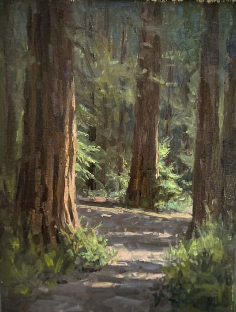 Art References Landscape, Aesthetic Landscape Art, Aesthetic Forest Drawing, Tree Scenery Painting, Watercolor Forest Paintings, Aesthetic Nature Painting, Painting Of Forest, Landscape Gcse Art, Forest Aesthetic Drawing