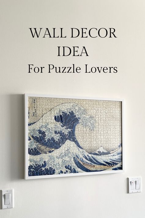 Wall Puzzle Decor, Puzzle Canvas Art, Puzzle Decorations Ideas, Puzzle As Wall Art, Puzzle Art Ideas, How To Frame Puzzles Wall Art, Framed Jigsaw Puzzles, Puzzle Pictures Ideas, Framed Puzzles Display