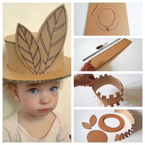 Paper Headpiece, Cardboard Hat, Make Paper Flowers, Crazy Hat Day, طابع بريدي, Fun Classroom Activities, Diy Kostüm, Easter Hats, Instruções Origami