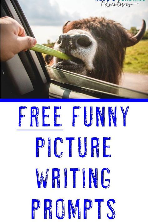 Writing can take a back burner to the more demanding subjects, but it's necessary. Focusing on #writing doesn't have to take a large portion of the school day, even with just five minutes, you can create a fun experience for second, third, fourth, fifth, sixth, seventh, or eight graders. These funny picture writing prompts are the perfect solution to creating assignments that 2nd, 3rd, 4th, 5th, 6th, 7th, or 8th graders want to do. FREE downloads! #WritingPrompts #FunnyPictureWritingPrompts Funny Picture Writing Prompts, Wrighting Ideas, Descriptive Writing Prompts, 3rd Grade Writing Prompts, 4th Grade Writing Prompts, Writing Block, Literacy Coach, Fun Writing Activities, Fun Writing Prompts