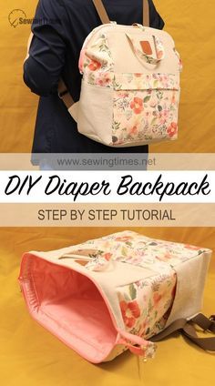 Ultimate Diaper Backpack DIY - Spacious & Organized! 🚩 Step by Step Sewing Tutorial Diaper Bag Sewing Pattern, Backpack Patterns, Diy Diaper Bag, Backpack Diy, Diy Pouch, Backpack Pattern Sewing, Nappy Backpack, Diy Backpack, Diy Bags Purses