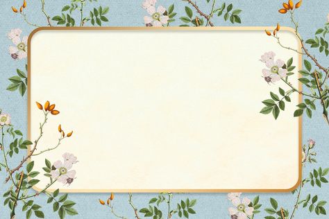 Rectangle blooming floral frame vintage blank space | free image by rawpixel.com / kwanloy Frame Border Design Landscape, Background Images Landscape, Wallpaper Presentation, Vlog Background, Background Slide, Blue Background Design, Frame Landscape, Backgrounds Vintage, Landscape Frame